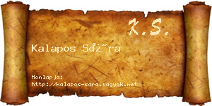 Kalapos Sára névjegykártya