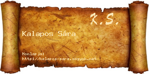 Kalapos Sára névjegykártya